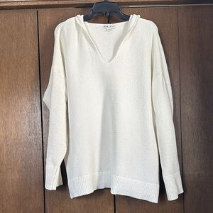 Ava & Viv Women's V-Neck Cream Sweater plus 2x
